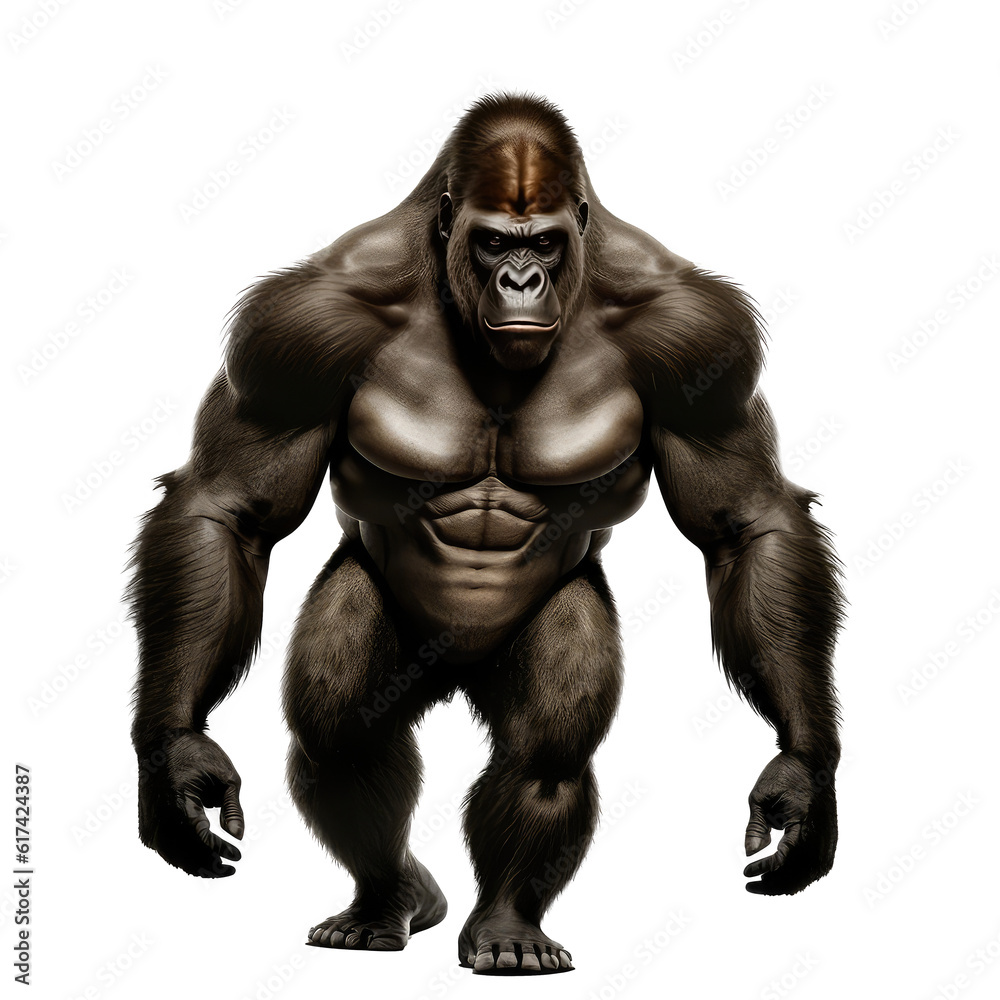 gorilla isolated on white background.