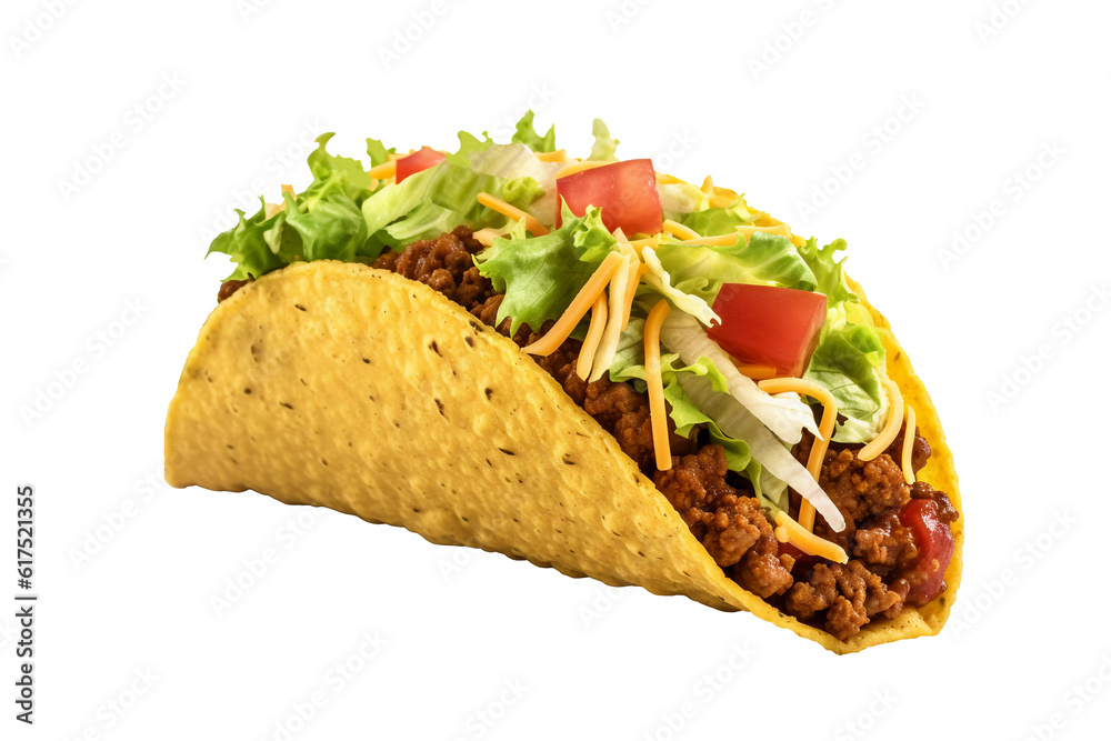 Menu featuring delicious tacos with fresh salad, juicy tomatoes