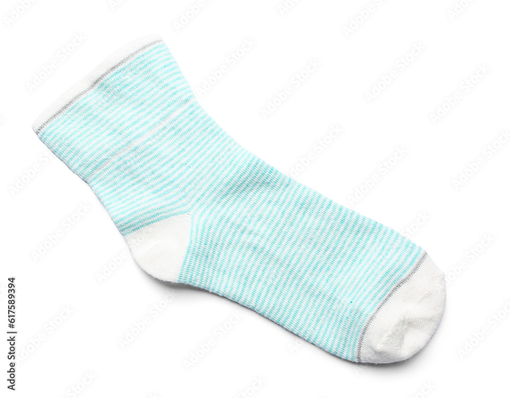 Cotton sock isolated on white background