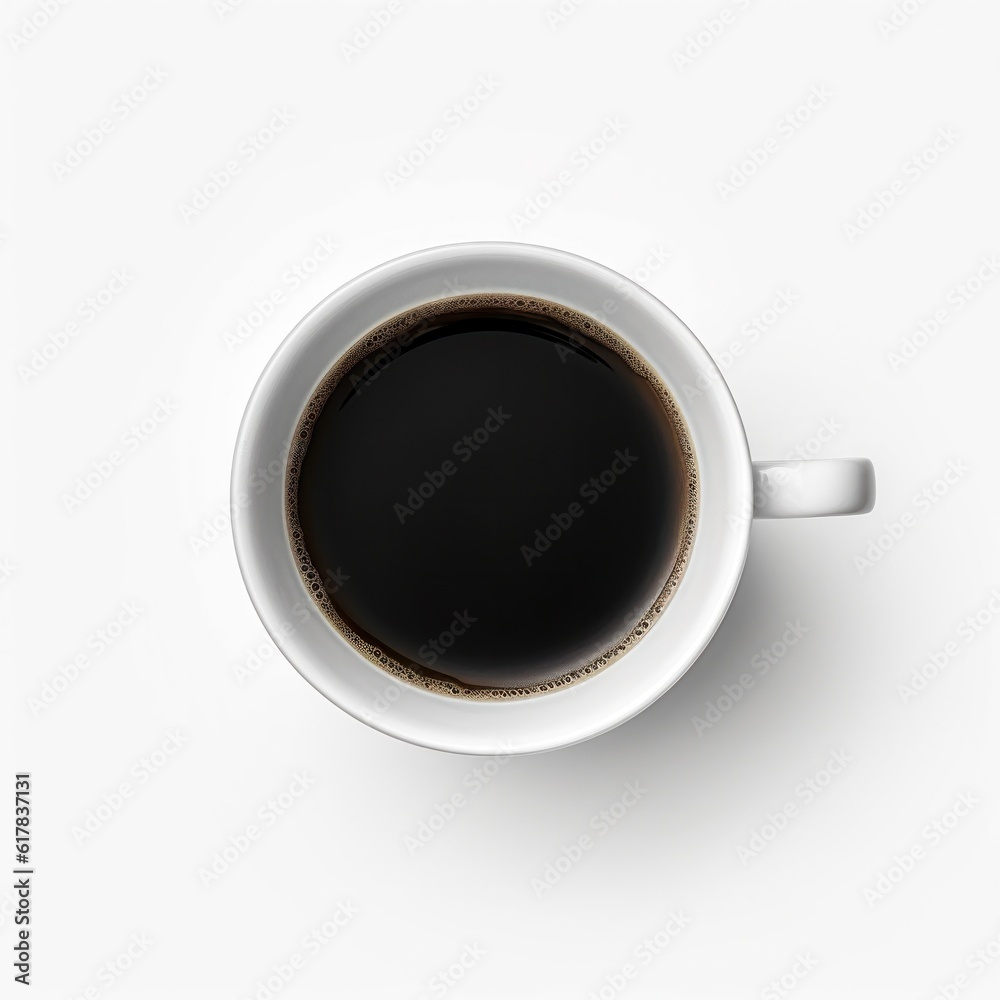 Espresso coffee isolated. Illustration AI Generative.