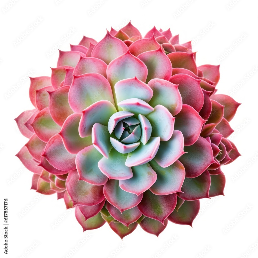 Echeveria plant without pots isolated. Illustration AI Generative