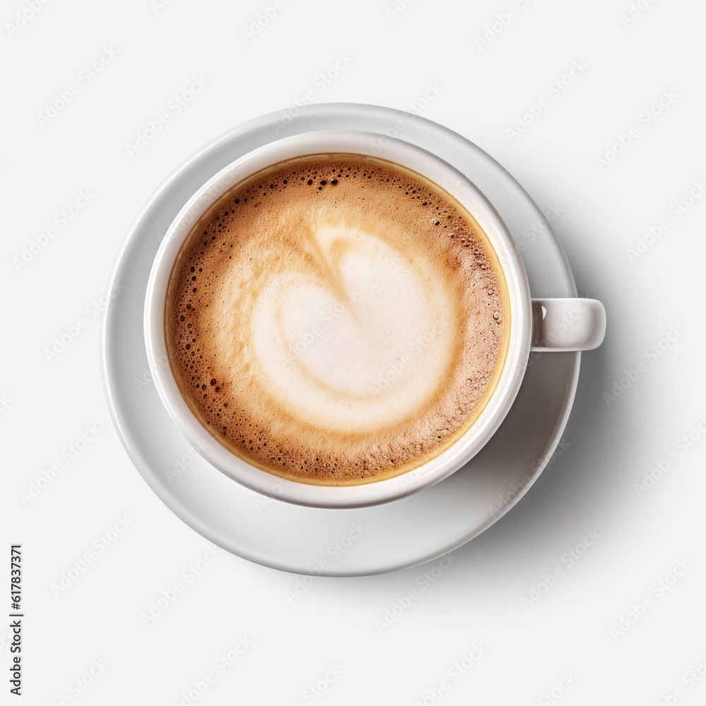 Cappuccino coffee isolated. Illustration AI Generative.