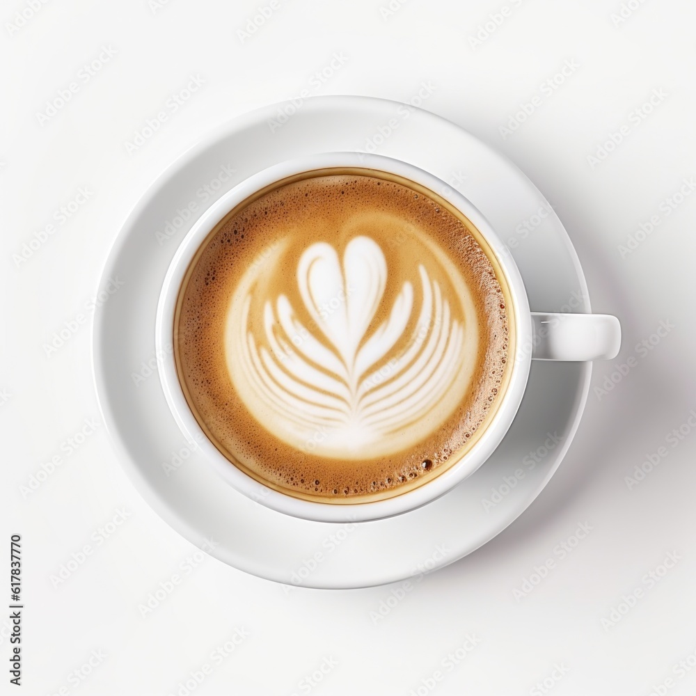 Cappuccino coffee isolated. Illustration AI Generative.