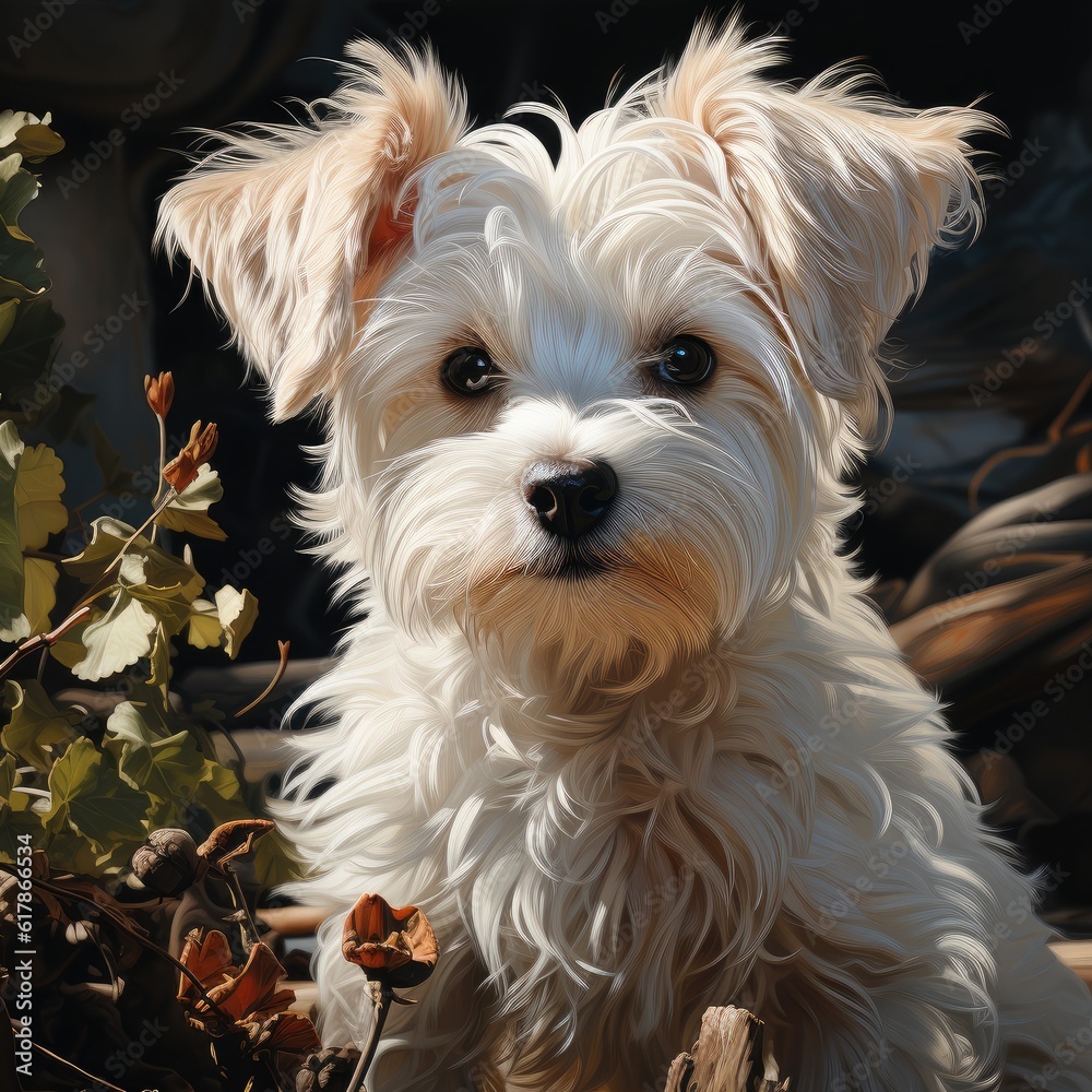 maltese dog, Portrait of beautiful dog breeds.