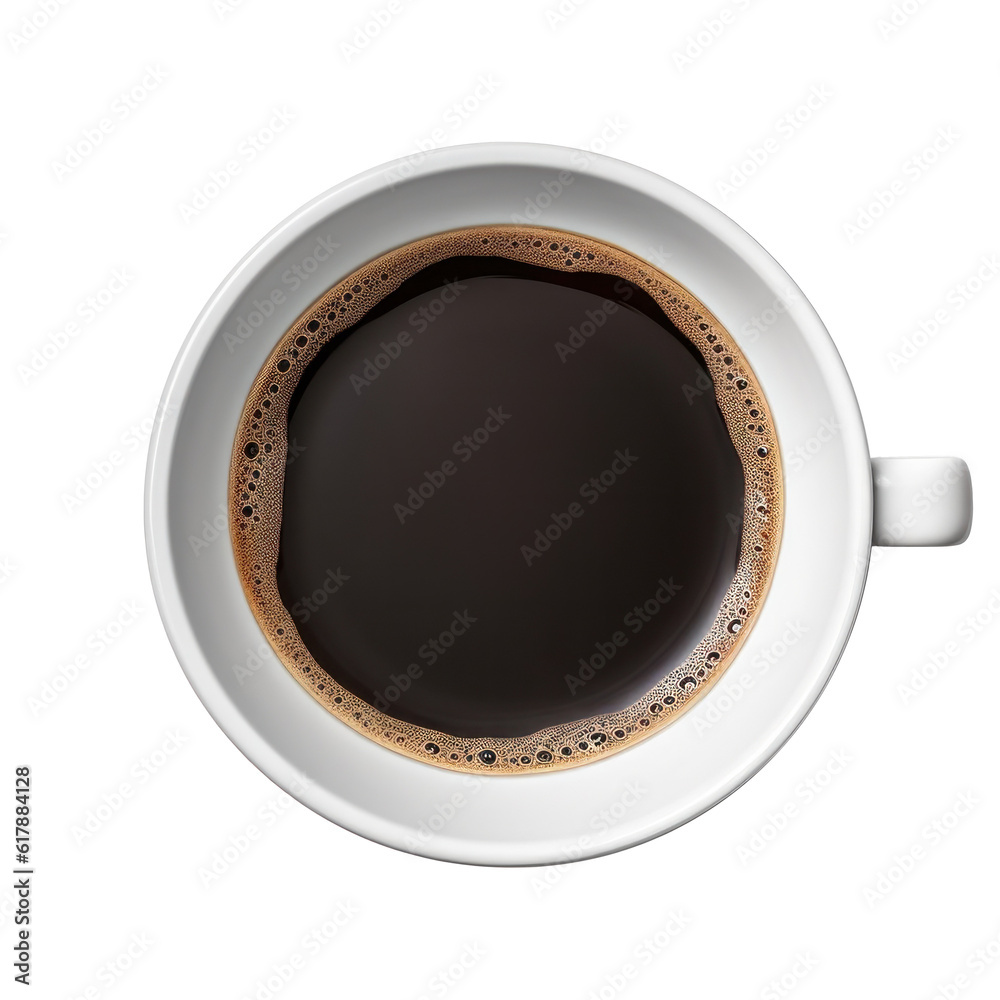 Espresso coffee isolated. Illustration AI Generative.