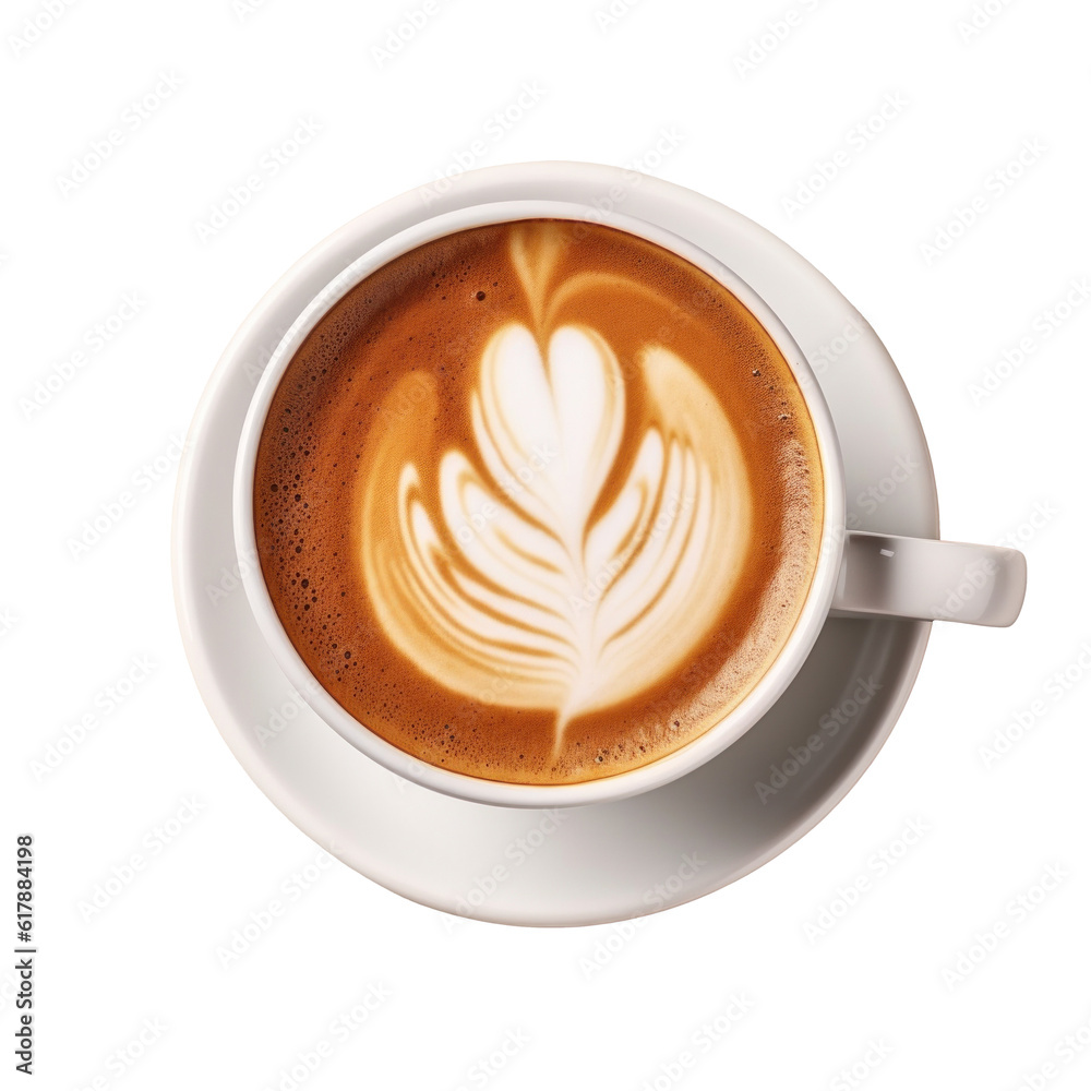 Cappuccino coffee isolated. Illustration AI Generative.