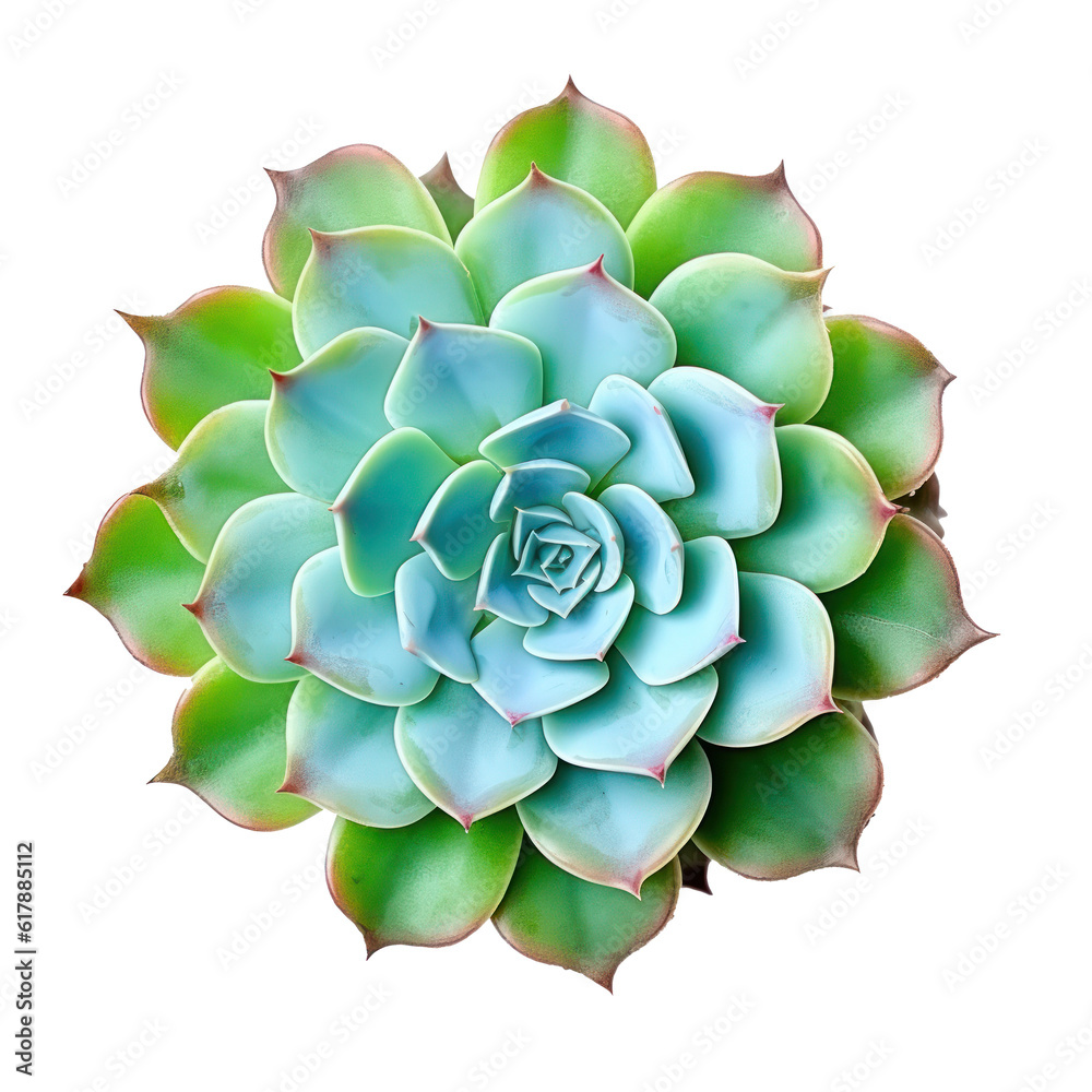 Echeveria plant without pots isolated. Illustration AI Generative