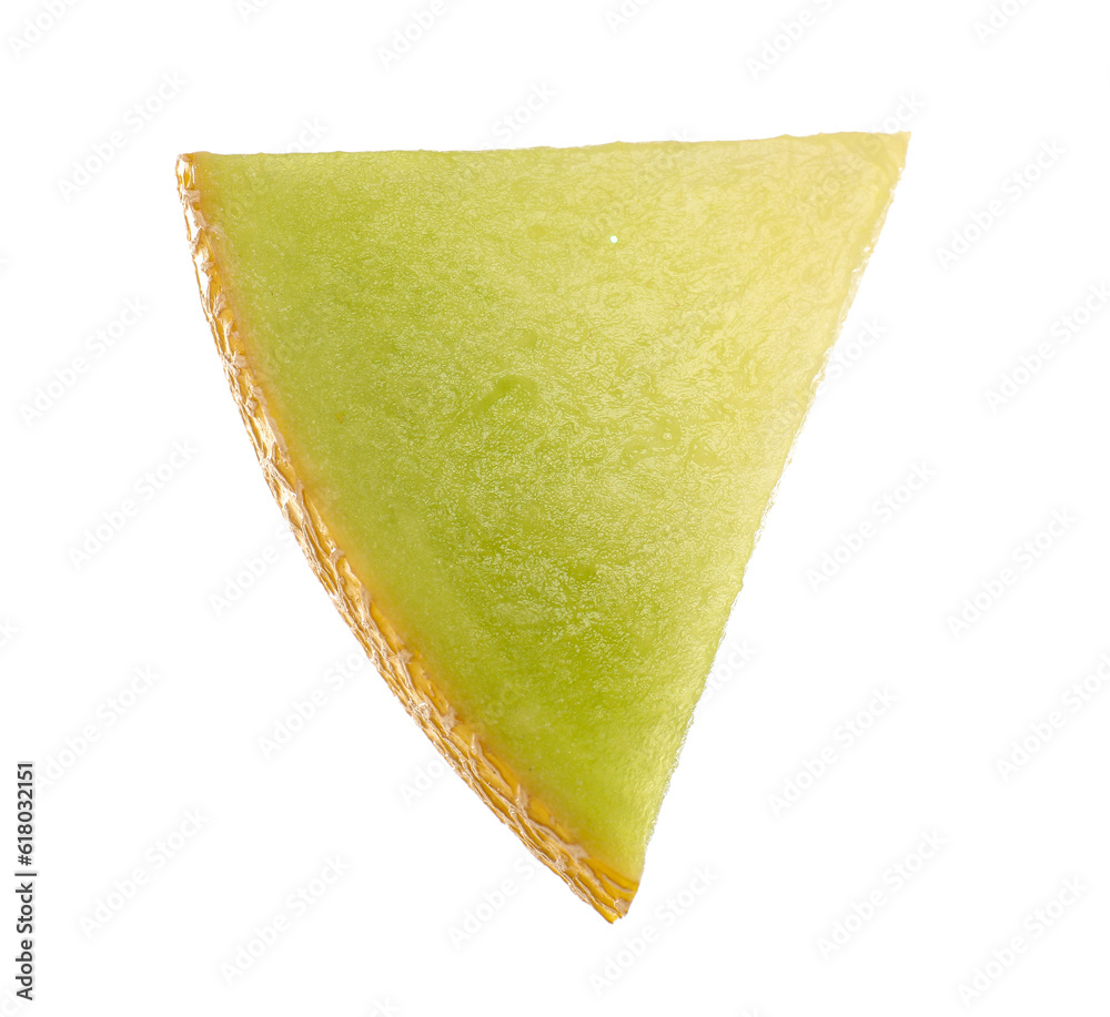 Piece of sweet melon on white background