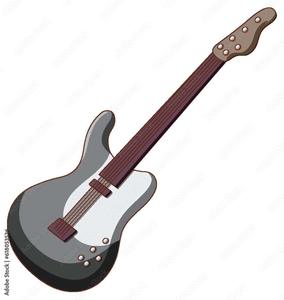 Isolated bass guitar musical instrument