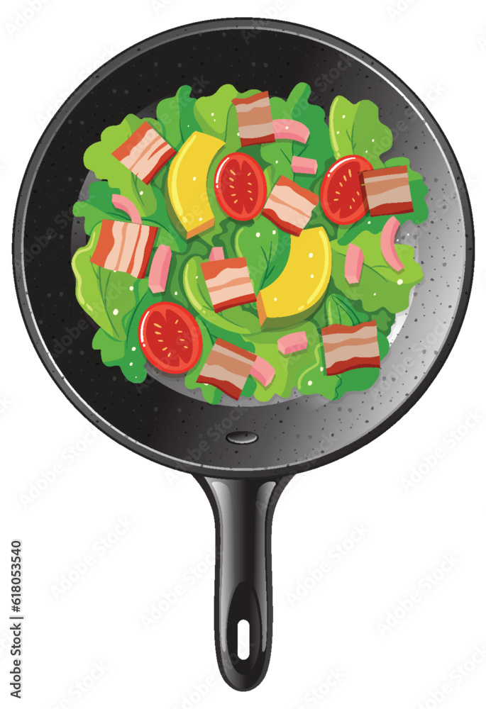 Vegetable salad in a pan