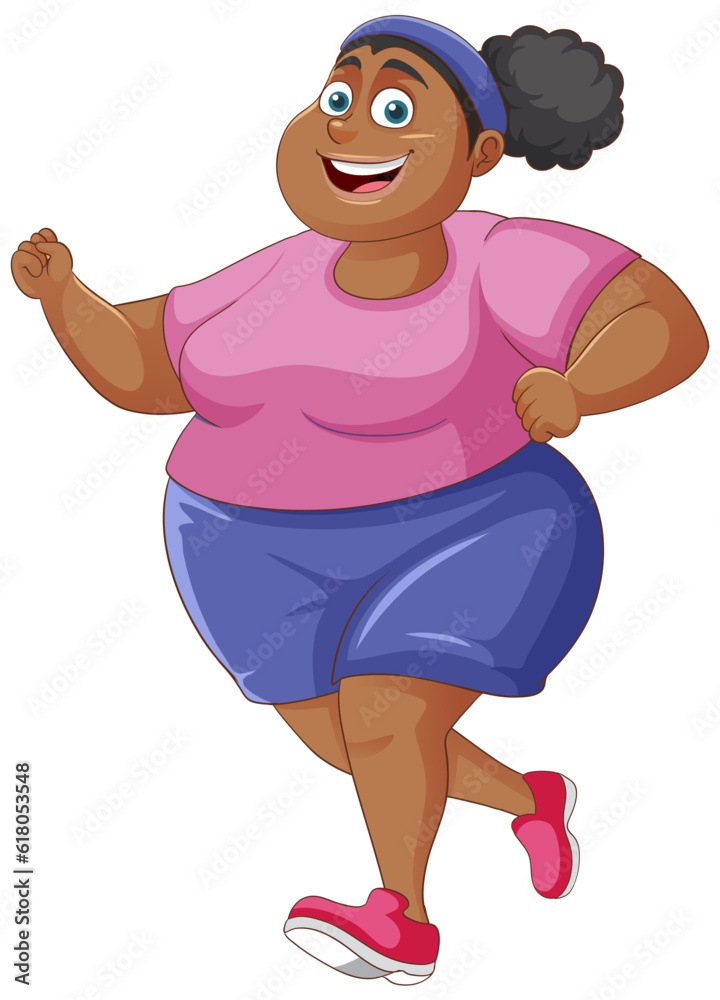 Overweight Woman in Workout Outfit