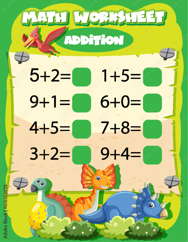 Math Worksheet Addition Template