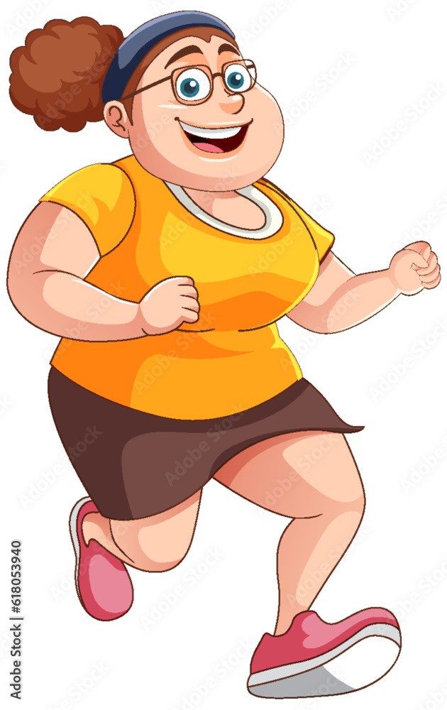 Overweight Woman in Workout Outfit