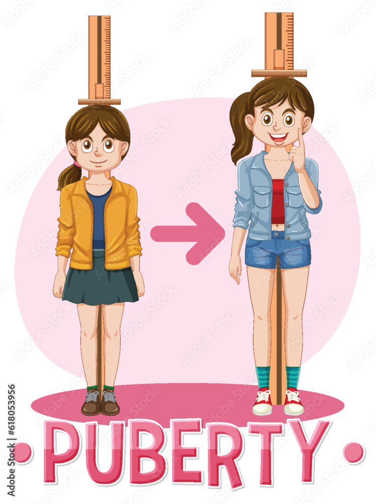 Puberty Girl Vector Concept