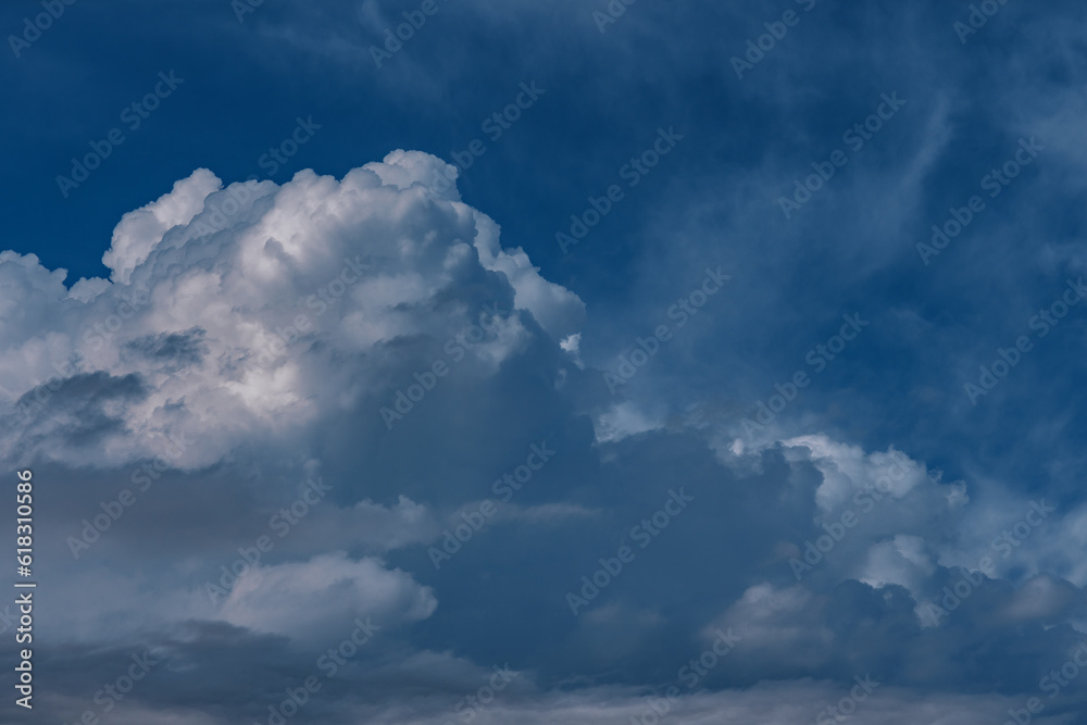 Fluffy clouds sky at summer