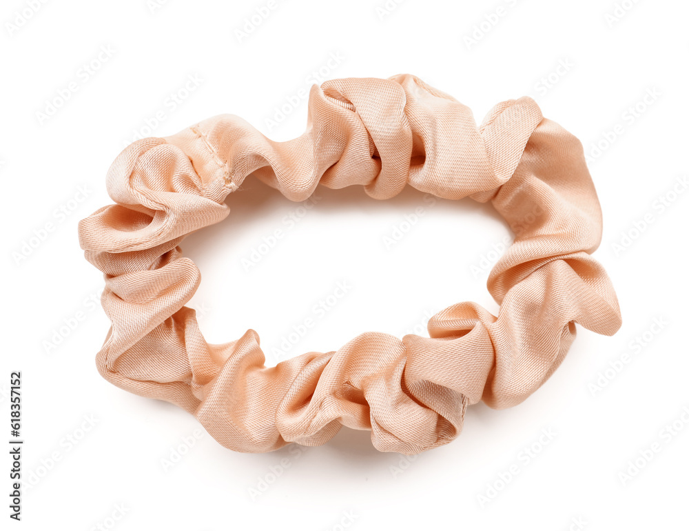 Silk scrunchy isolated on white background