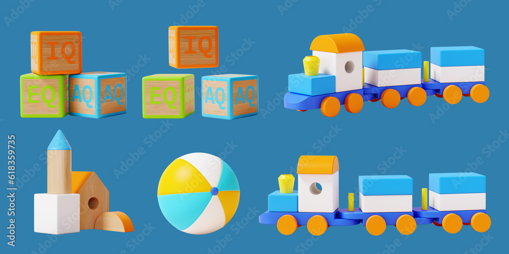 Adorable baby toys element set