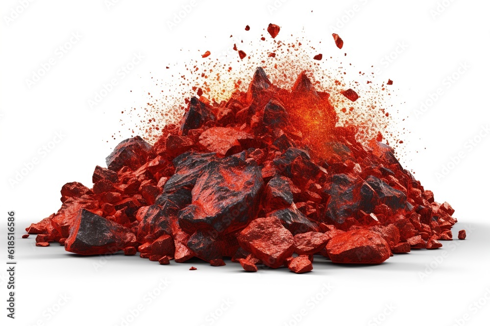 embers isolated on white background. Generated by AI