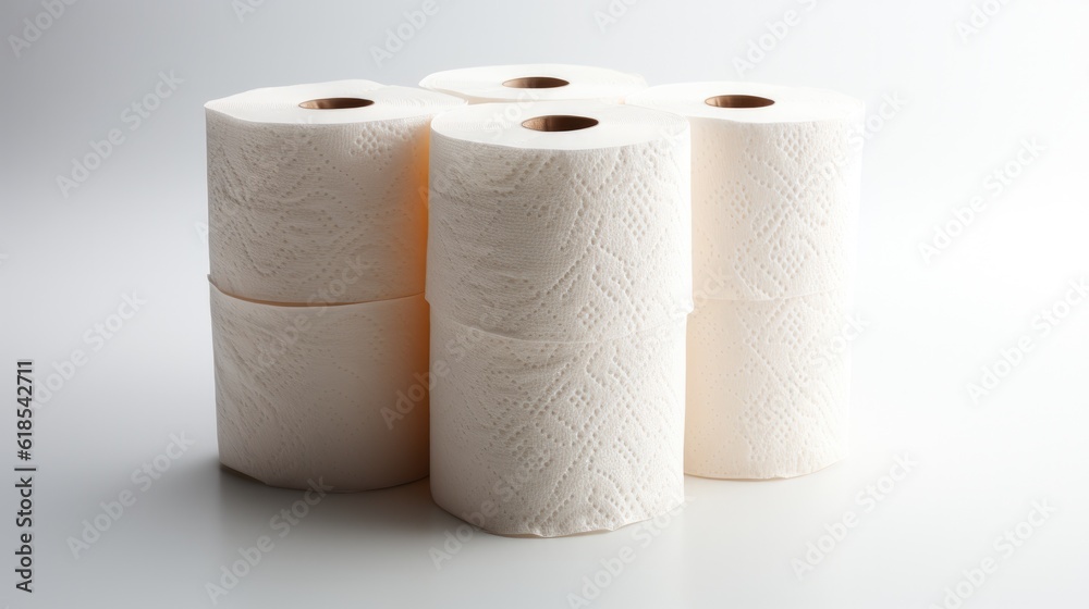 Soft Toilet Paper Isolated on white background.