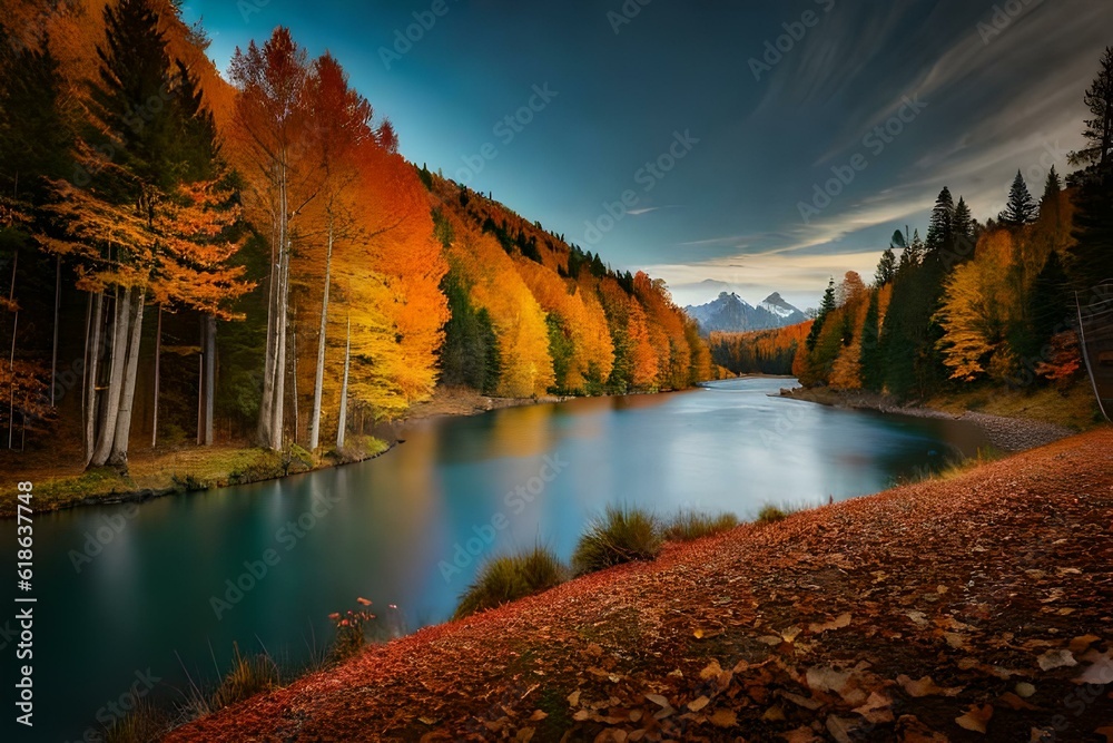 Autumn season in the mountains