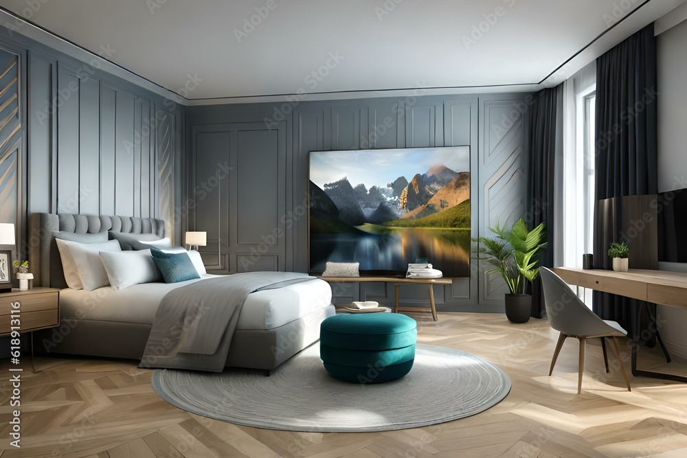 Modern bedroom interior designs Generative AI