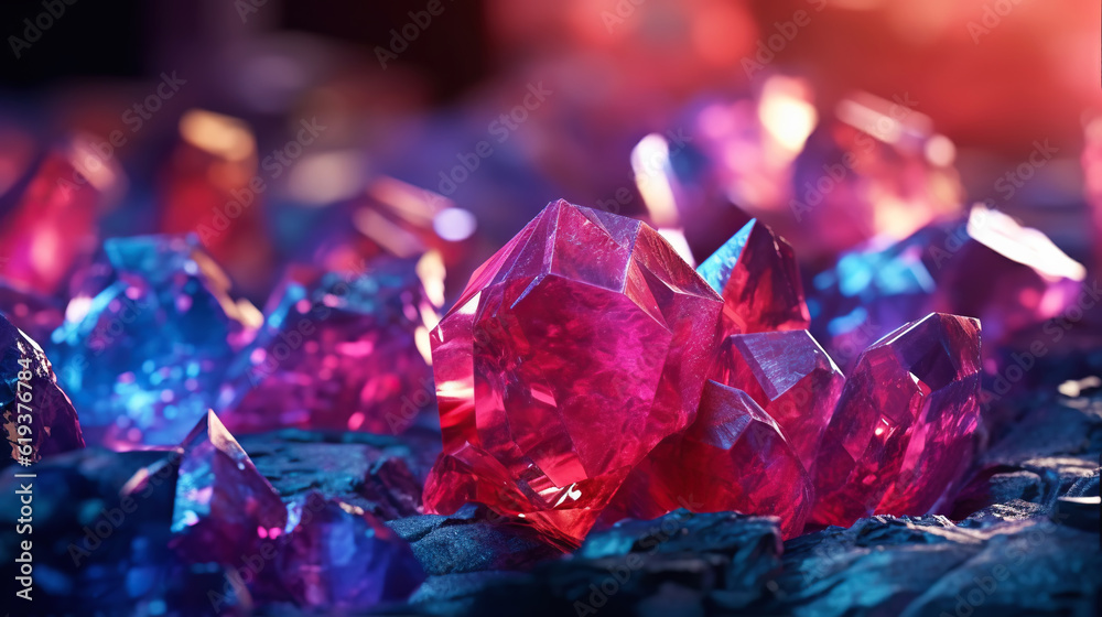 Amazing bright and shiny Rhodochrosit crystal cluster background. Jewel mineral detailed macro. Gene