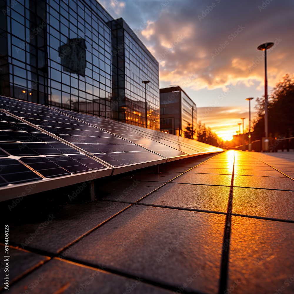 Solar electric light board and urban architectural landscape