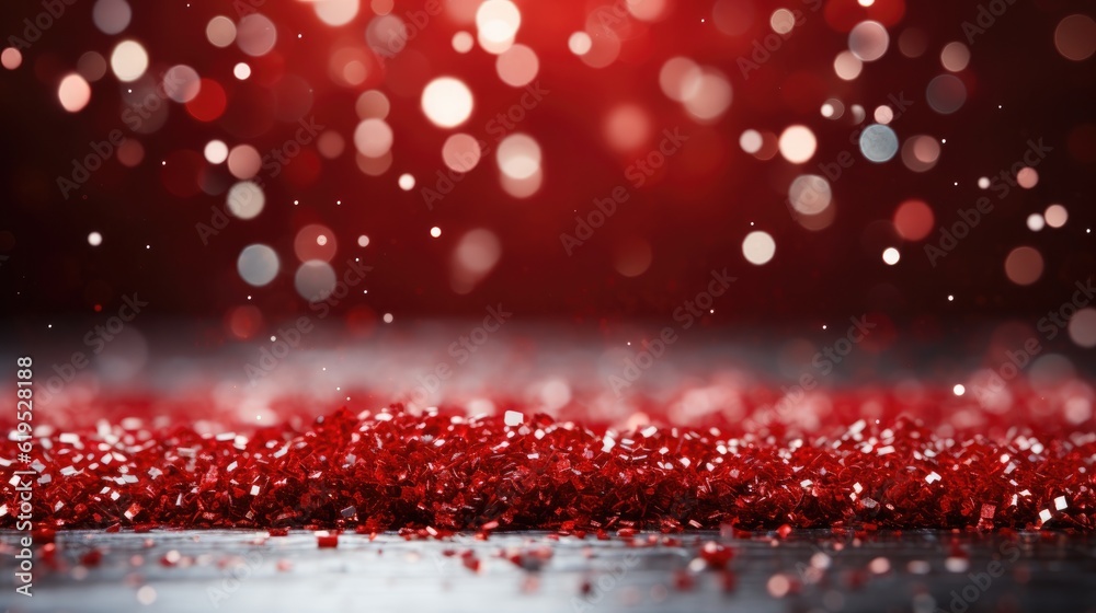 Red glitter texture, Glowing red blur for Christmas or festive texture, Christmas and New Year typog