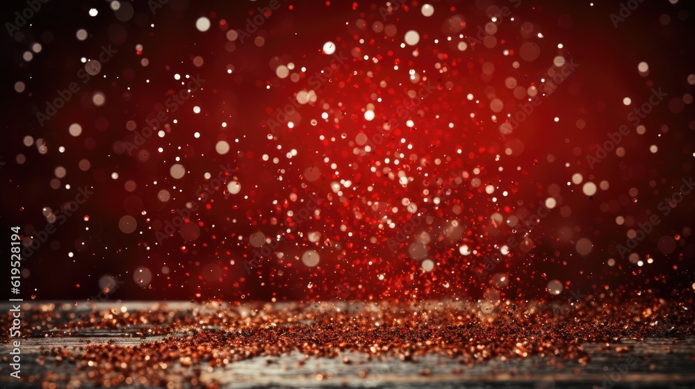 Red glitter texture, Glowing red blur for Christmas or festive texture, Christmas and New Year typog