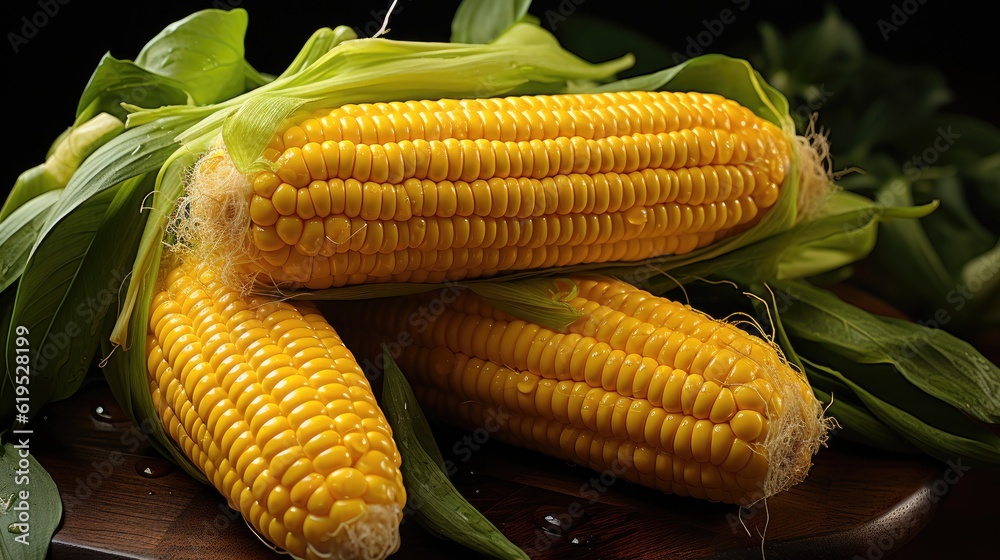 Raw corn cob isolated on white background.