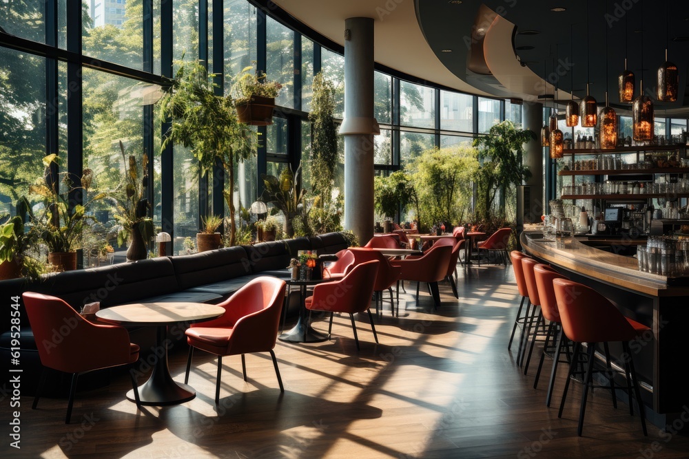 Interior of cozy restaurant in the modern style.