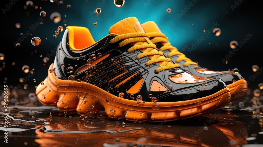 Modern running shoe with futuristic design.