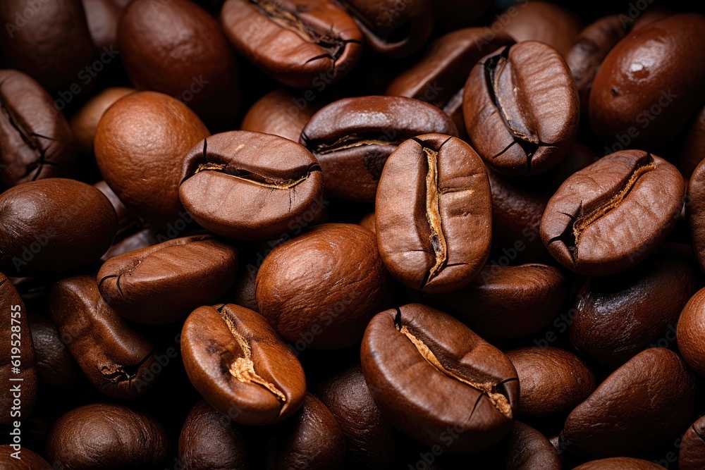 Freshly roasted coffee bean, Roasted coffee beans background.