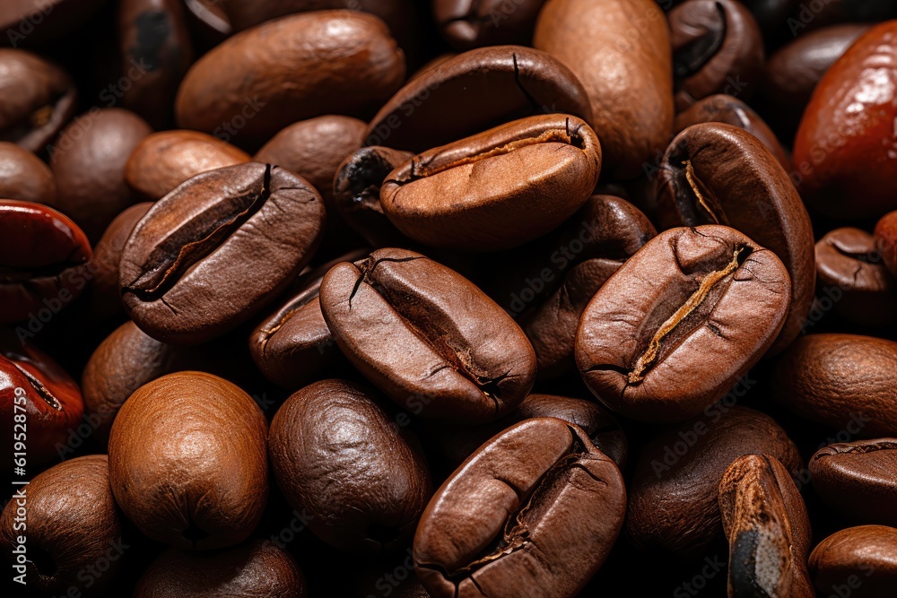 Freshly roasted coffee bean, Roasted coffee beans background.