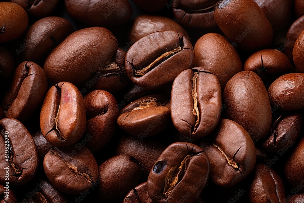 Freshly roasted coffee bean, Roasted coffee beans background.