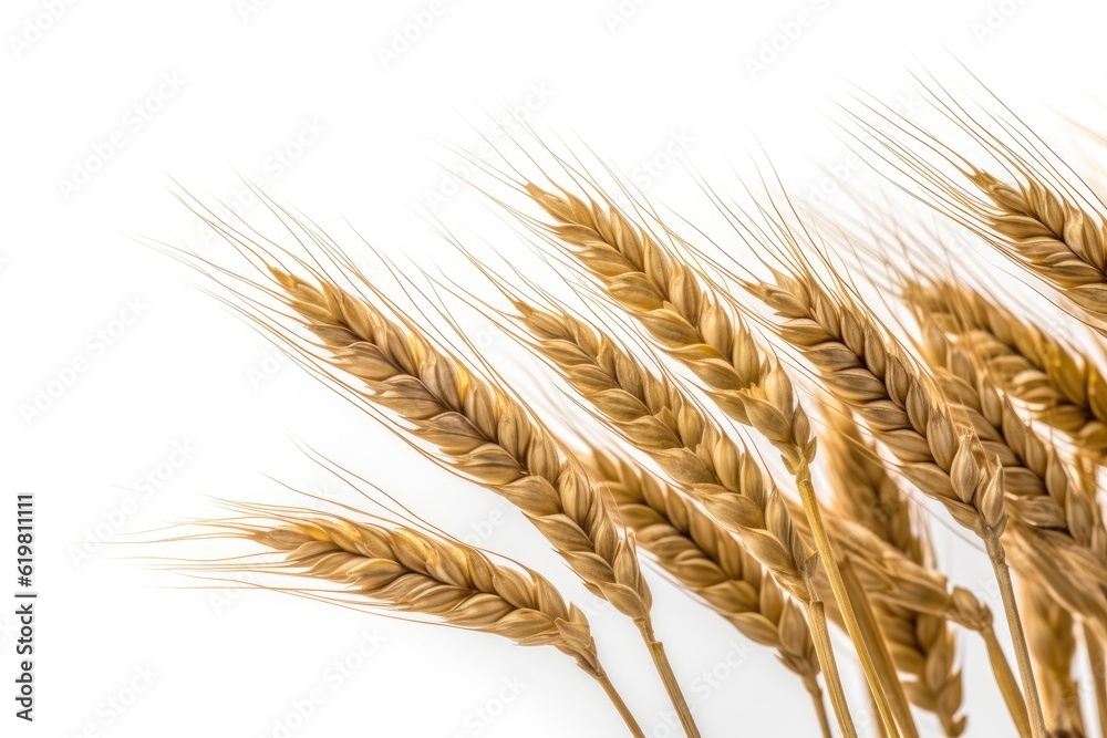 Ears of Wheat, Wheat ears isolated on white background.