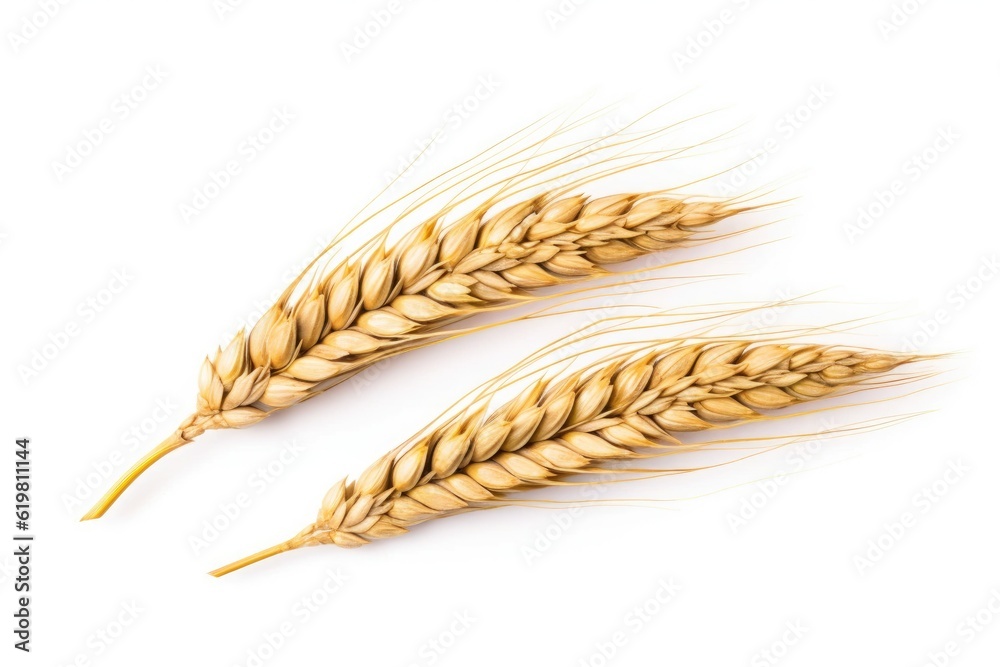 Ears of Wheat, Wheat ears isolated on white background.