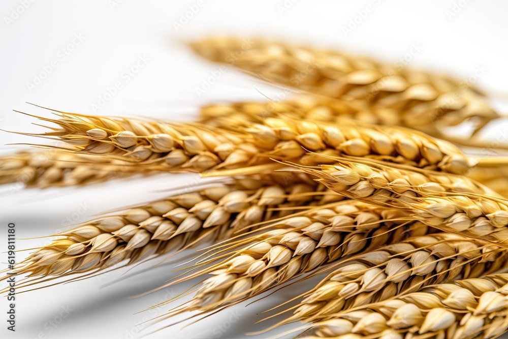 Ears of Wheat, Wheat ears isolated on white background.