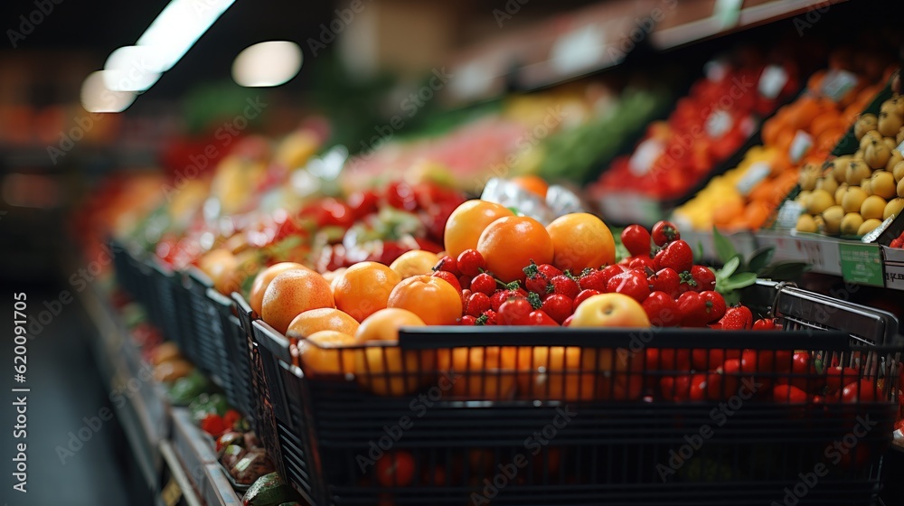 Fruit Vegetable on display at a supermarket.