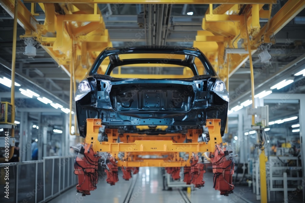 Robotic equipment makes Assembly of car, Innovative Technology and Skilled Labor, The Making of a Ca