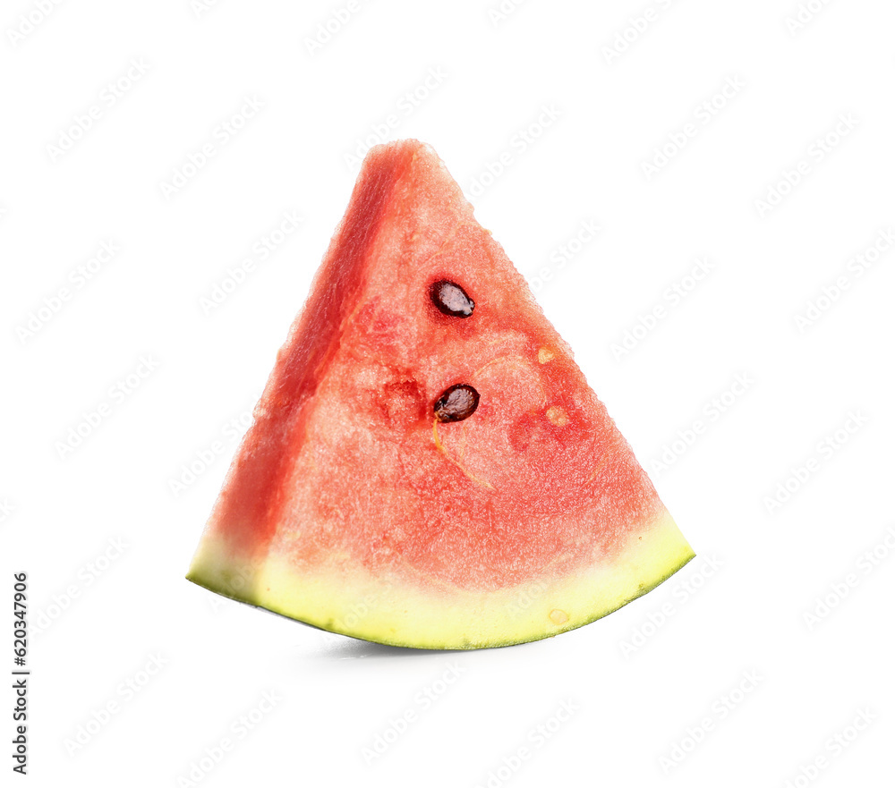 Piece of fresh watermelon on white background