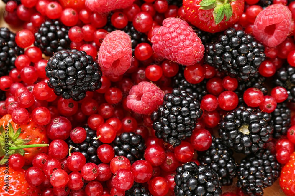 Different fresh berries as background, closeup