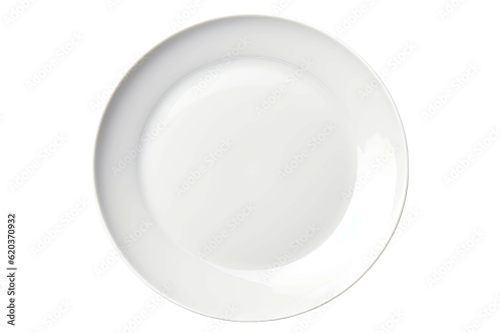 A plate that is not holding any food, placed separately on a transparent background.