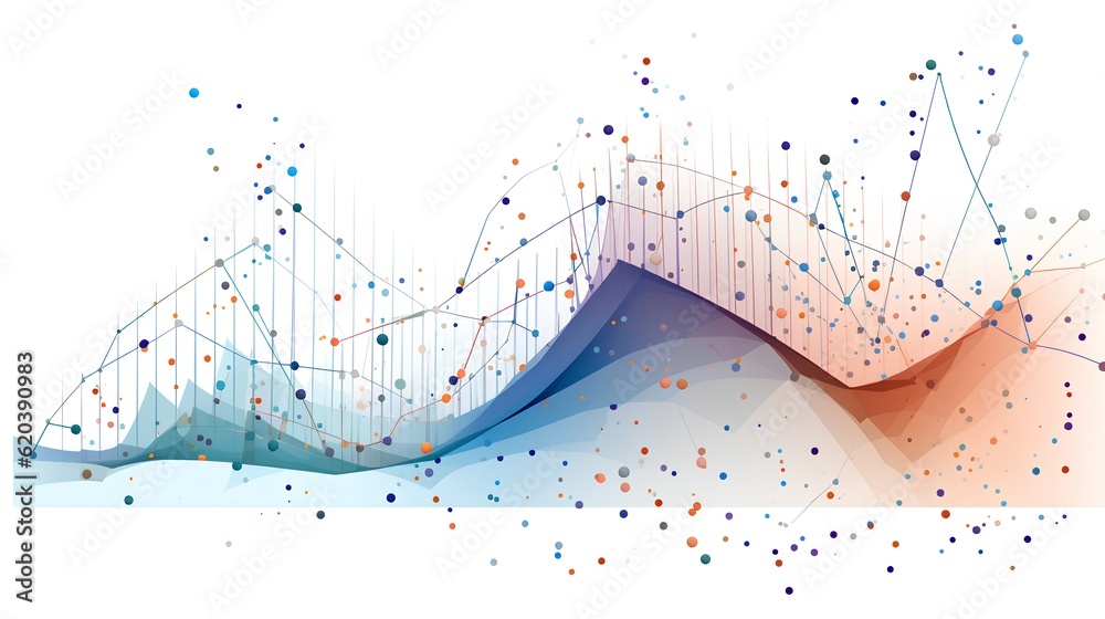 An abstract artistic depiction of data chart, symbolizing the vastness and complexity of data scienc