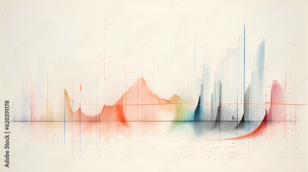 An abstract artistic depiction of data chart, symbolizing the vastness and complexity of data scienc