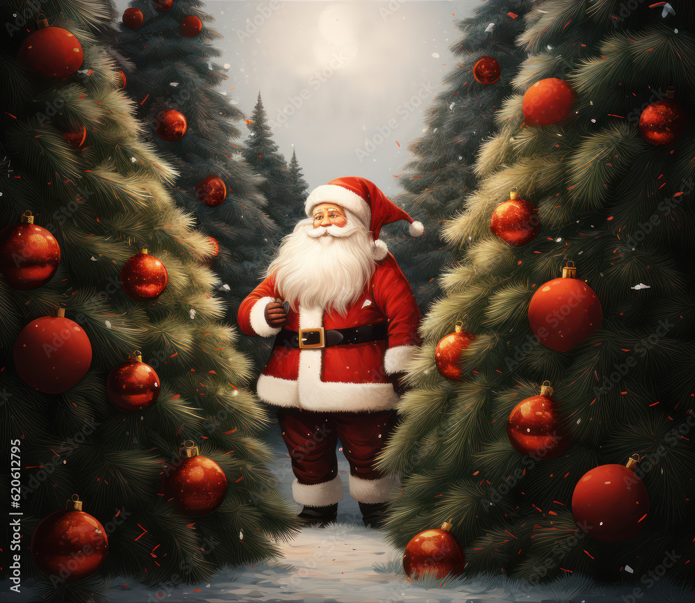 Christmas background. Illustration AI Generative.