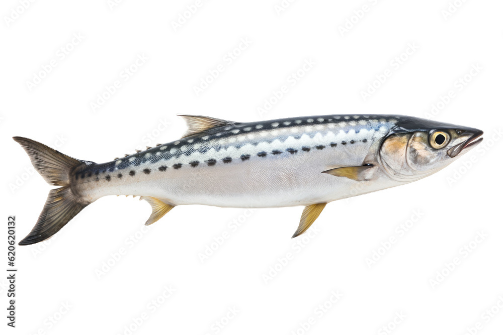 Atlantic mackerel fish isolated on a transparent background.