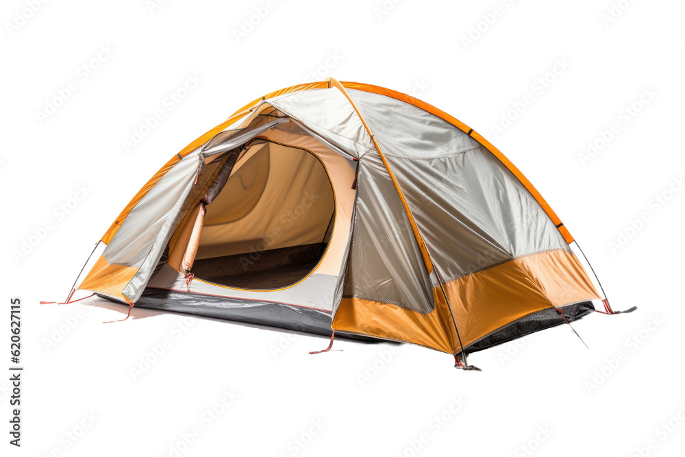 A medium-sized tent specifically designed for camping during outdoor travel is displayed on a transp