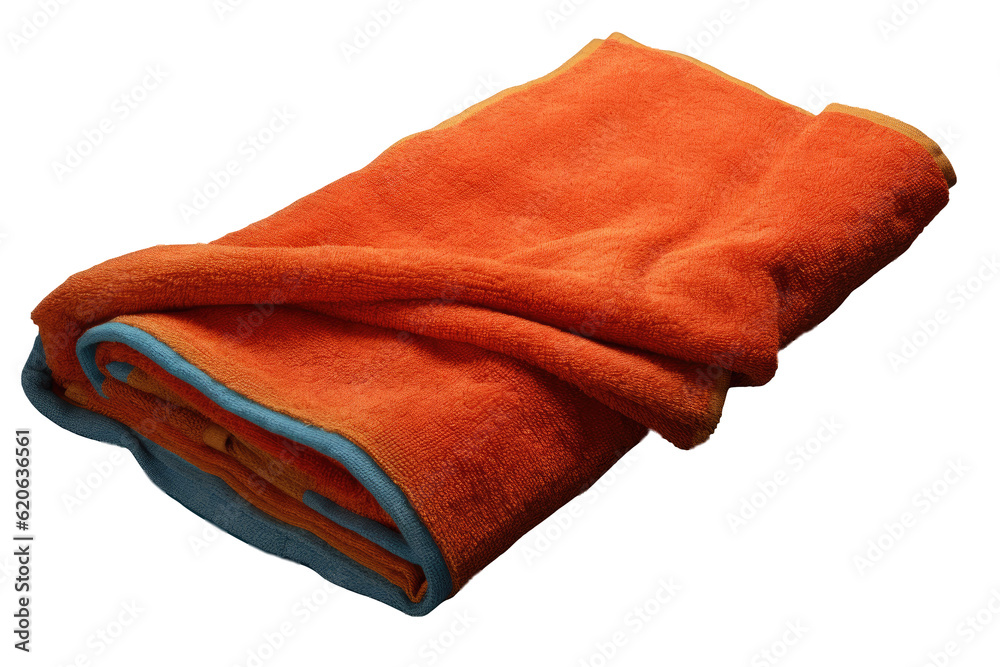 A single towel made of terry cloth that is separated from other items.