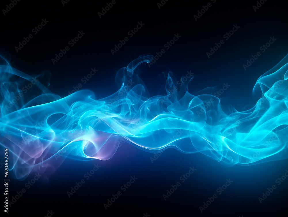 Abstract blue smoke background. Generative AI